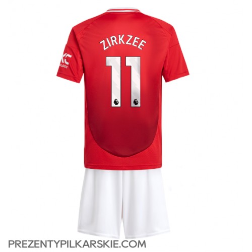 Stroje piłkarskie Manchester United Joshua Zirkzee #11 Koszulka Podstawowej dla dzieci 2024-25 Krótki Rękaw (+ szorty)